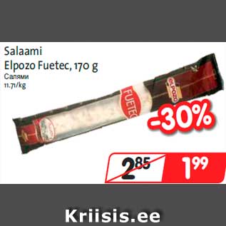 Allahindlus - Salaami Elpozo Fuetec, 170 g