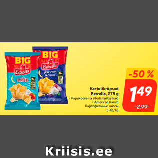 Allahindlus - Kartulikrõpsud Estrella, 275 g