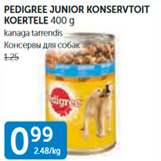 Allahindlus - PEDIGREE JUNIOR KONSERVTOIT KOERTELE 400 G