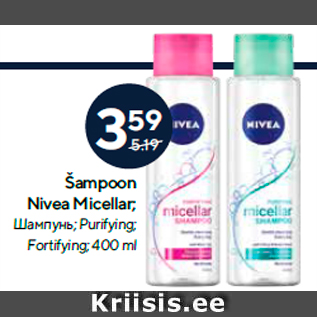 Allahindlus - Šampoon Nivea Micellar