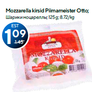 Allahindlus - Mozzarella kirsid Piimameister Otto; 125 g