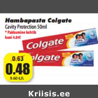 Allahindlus - Hambapasta Colgate Cavity Protection 50m