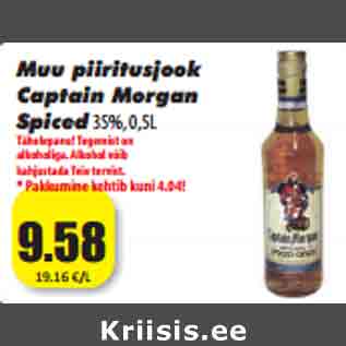 Allahindlus - Muu piiritusjook Captain Morgan Spiced35%, 0,5L