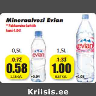 Allahindlus - Mineraalvesi Evian