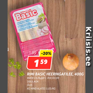 Allahindlus - RIMI BASIC HEERINGAFILEE, 400 G