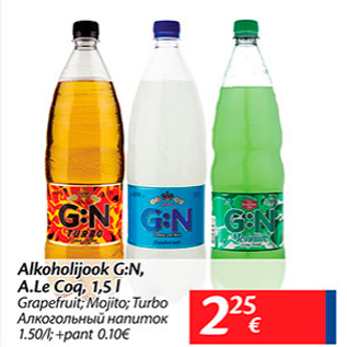 Allahindlus - Alkoholijook G:N, A.Le Coq, 1,5 L