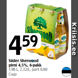 Allahindlus - Siider Sherwood pirni 4,5%, 6-pakk