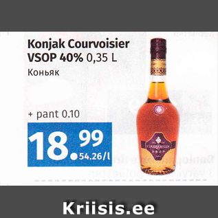 Allahindlus - Konjak Courvoisier VSOP 40% 0,35 L