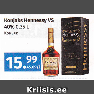 Allahindlus - Konjaks Hennessy VS 40% 0,35 L