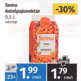 Allahindlus - Semu Astelpajunektar 0,5 L