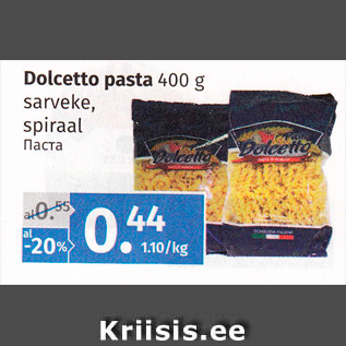 Allahindlus - Dolcetto pasta 400 g