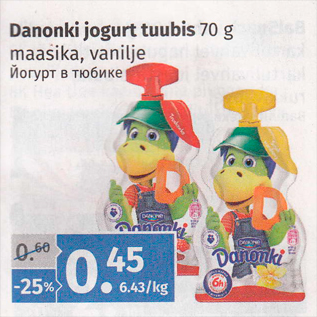 Allahindlus - Danonki jogurt tuubis 70 g