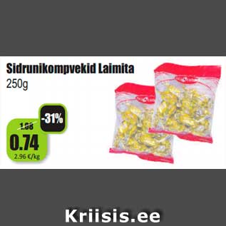 Allahindlus - Sidrunikompvekid Laimita 250g