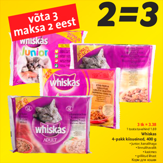 Allahindlus - Whiskas 4-pakk kiisueined, 400 g