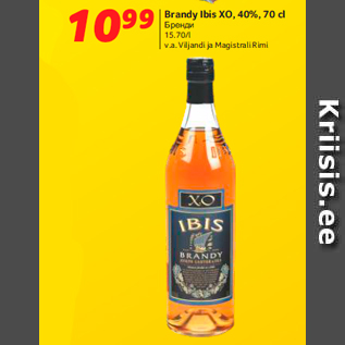 Allahindlus - Brandy Ibis XO, 40%, 70 cl