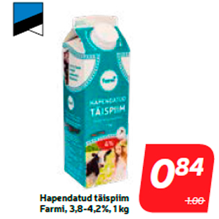 Allahindlus - Hapendatud täispiim Farmi, 3,8-4,2%, 1 kg