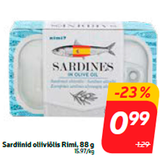 Allahindlus - Sardiinid oliiviõlis Rimi, 88 g