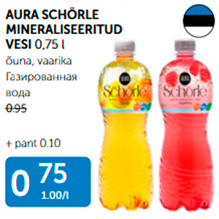 Allahindlus - AURA SCHÕRLE MINERALISEERITUD VESI 0,75 L