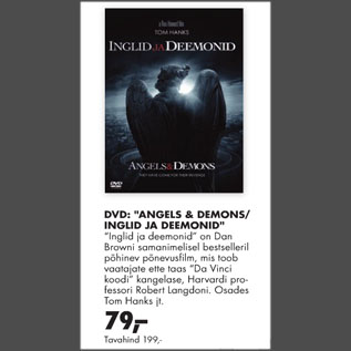 Allahindlus - DVD: "Angels&Demons/inglid ja deemonid"