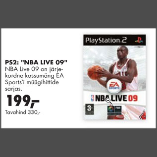 Allahindlus - PS2: "NBA live 09"