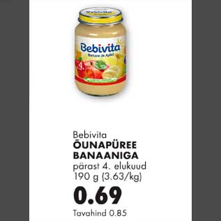 Allahindlus - Õunapüree banaaniga pärast 4.elukuud 190g