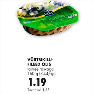 Allahindlus - Vürtsikilufileed õlis taimse rasvaga 160g