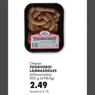 Allahindlus - Toorvorst lambasooles säilitusainetega 500g