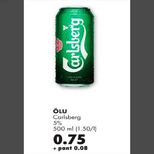 Allahindlus - Õlu Carlsberg 5% 500ml