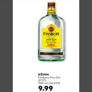 Allahindlus - Džinn Finsbury Dry Gin 37,5%,700ml