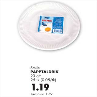 Allahindlus - Papptaldrik 23cm 25tk