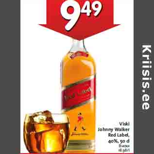 Allahindlus - Viski Johnny Walker Red Label, 40%, 50 cl