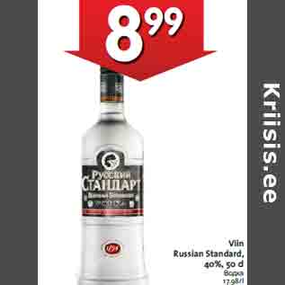 Allahindlus - Viin Russian Standard, 40%, 50 cl