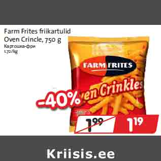 Allahindlus - Farm Frites friikartulid Oven Crincle, 750 g