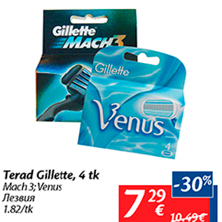 Allahindlus - Terad Gillette, 4 tk