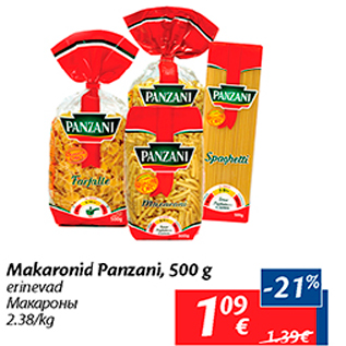 Allahindlus - Makaronid Panzani, 500 g