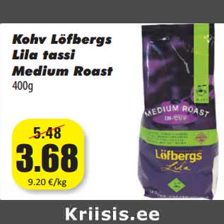 Allahindlus - Kohv Löfbergs Lila tassi Medium Roast