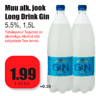 Allahindlus - Muu alk. jook Long Drink Gin