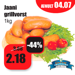 Allahindlus - Jaani grillvorst 1 kg