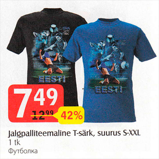 Allahindlus - Jalgpalliteemaline T-särk, suurus S-XXL 1 tk