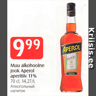 Allahindlus - Muu alkohoolne jook Aperol aperitiiv