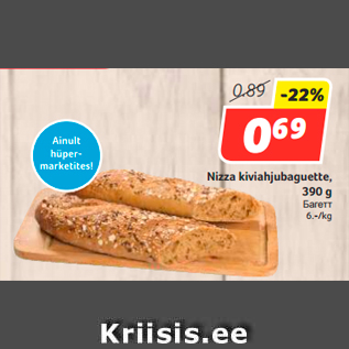 Allahindlus - Nizza kiviahjubaguette, 390 g