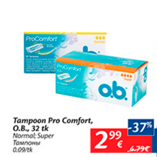 Allahindlus - Tampoon Pro Comfort, O.B., 32 tk