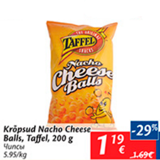 Allahindlus - Krõpsud Nacho Cheese Balls, Taffel, 200 g