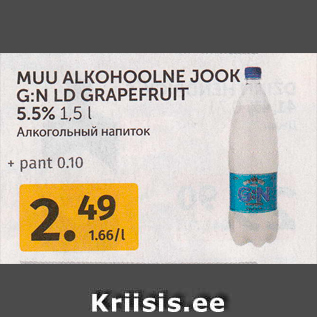 Allahindlus - MUU ALKOHOOLNE JOOK G:N LD GRAPEFRUIT