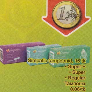 Allahindlus - Simpatic tampoonid,