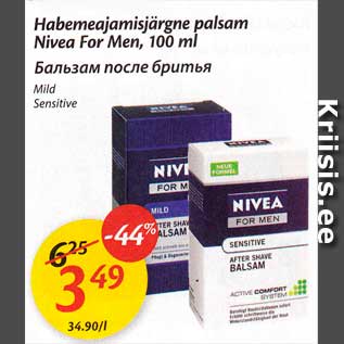 Allahindlus - Habemeajamisjärgne palsam Nivea For Men, 100 ml