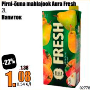 Allahindlus - Pirni-õuna mahlajook Aura Fresh 2 L