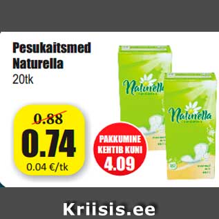 Allahindlus - Pesukaitsmed Naturella 20tk