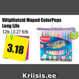 Allahindlus - Viltpliiatsid Maped ColorPeps Long Life