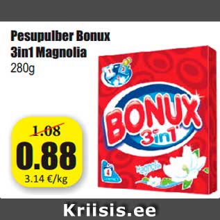 Allahindlus - Pesupulber Bonux 3in1 Magnolia 280g